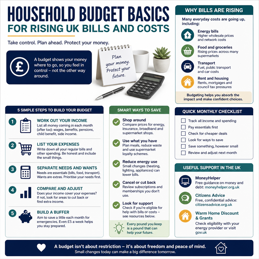 Household Budget Basics for Rising UK Bills and Costs