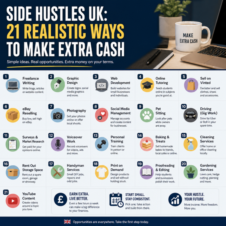Side Hustles UK: 21 Realistic Ways to Make Extra Cash