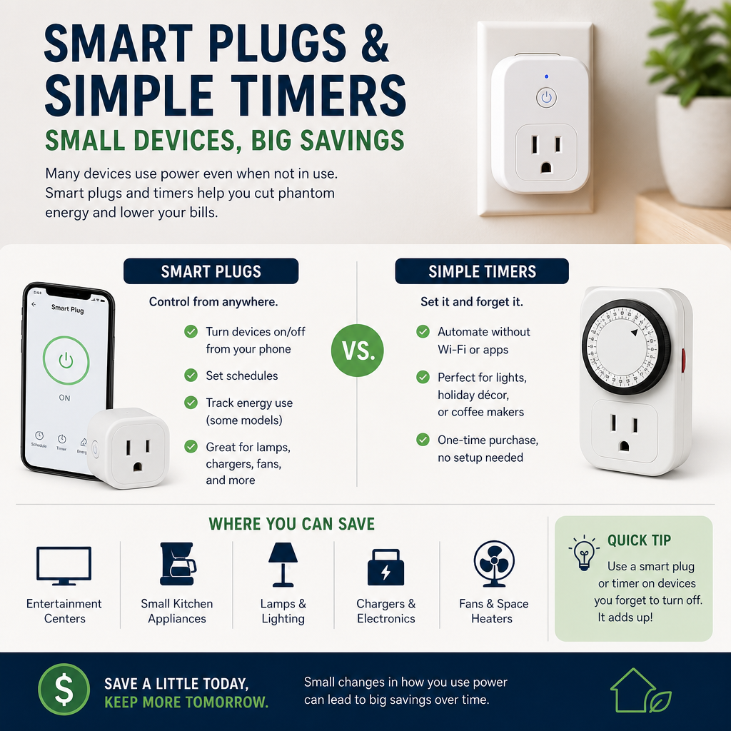 smart plugs and simple timers to save money