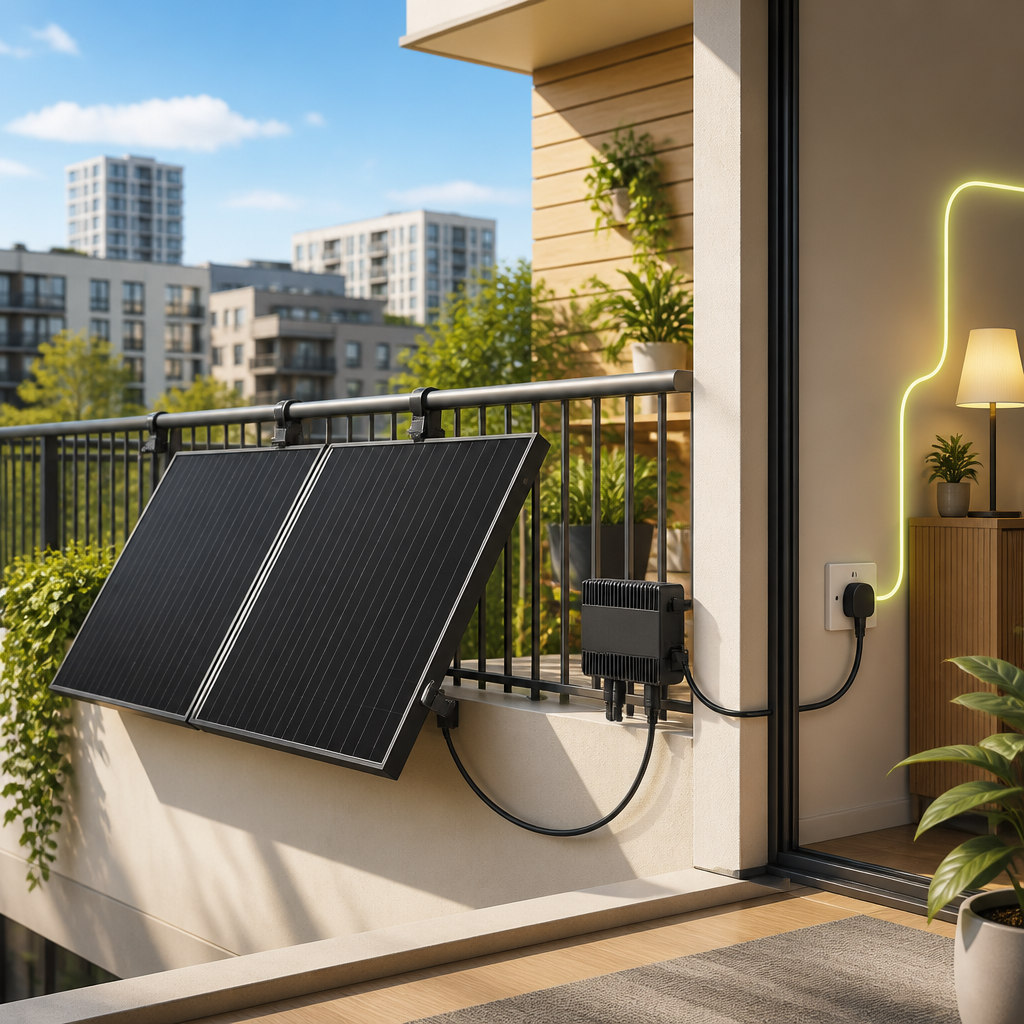 Editorial illustration for an article titled "Plug In And Save: How An 800W Balc