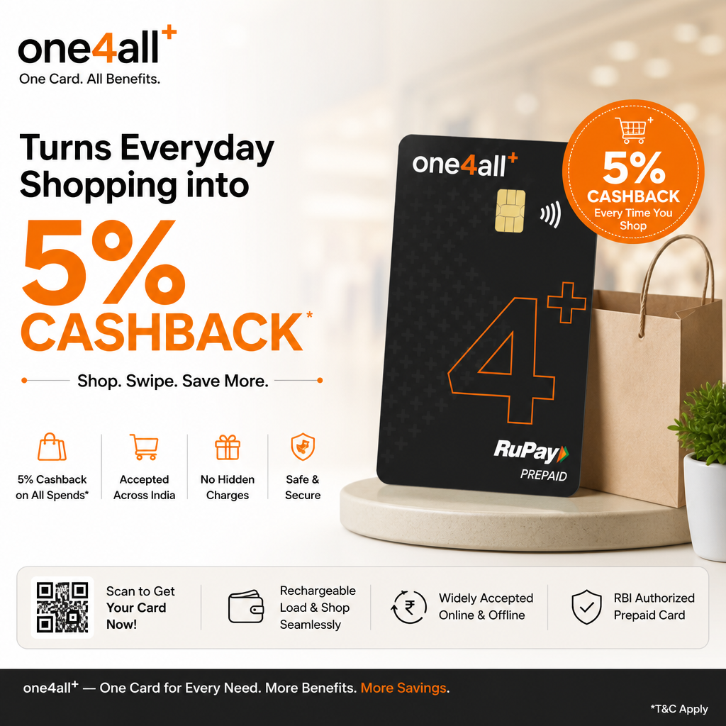 one4all+ Card Turns Everyday Shopping into 5% Cashback